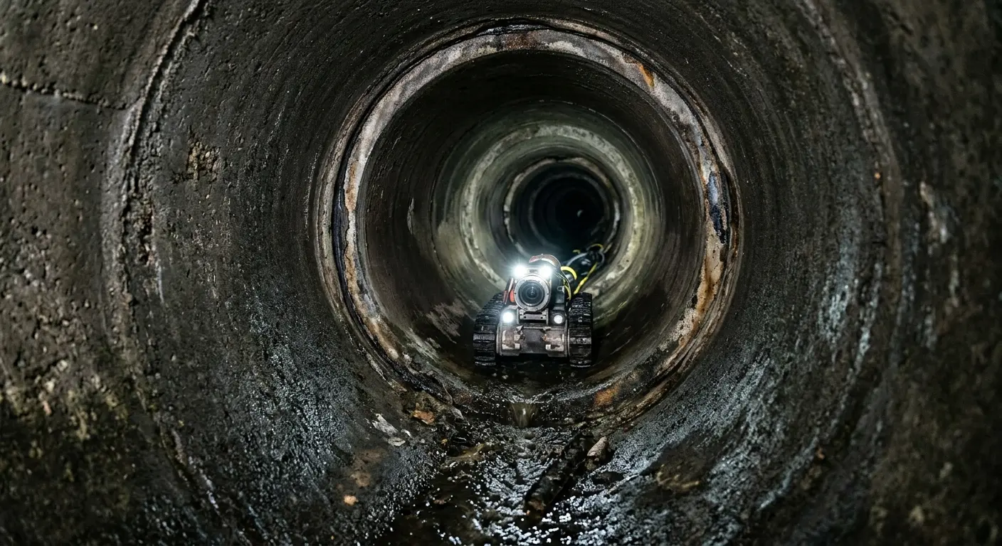 Robotic sewer camera inspecting pipe interior for Sewer Line Repair in Mount Horeb